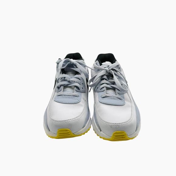 Nike Air Max 90 Kids Sneakers White Gray Blue Athletic Shoes‎ - Picture 3 of 10